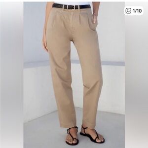 AYR khaki pleated trousers size 6